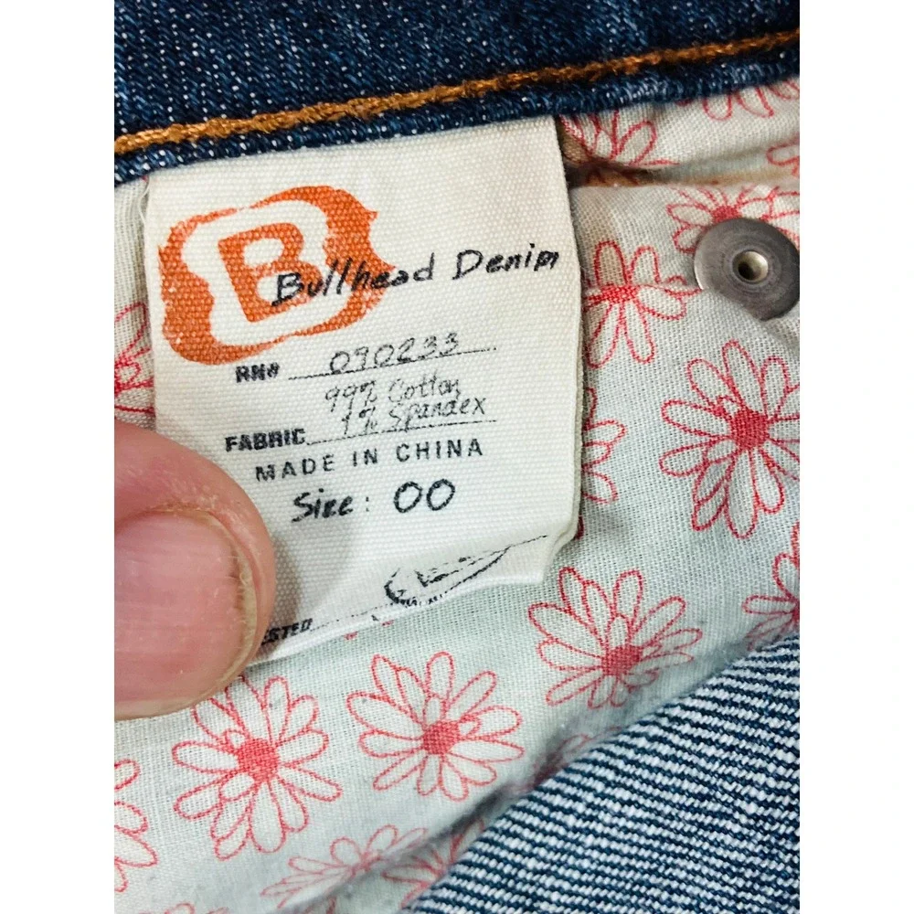 Bullhead Denim Short Shorts Women Size 00 Medium Wash Low Rise Cut Off